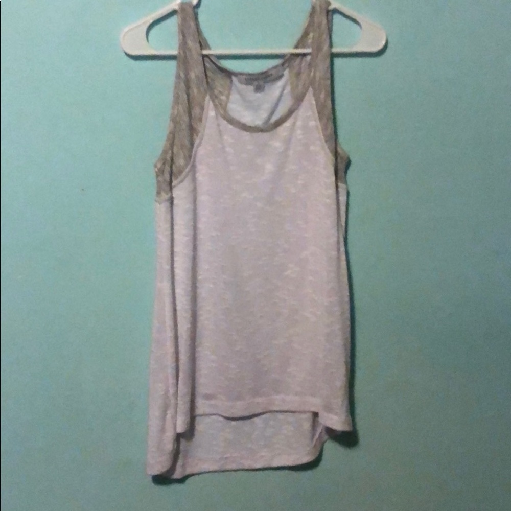 Cream Tank Top With Sheer Interior Layer (Size M)